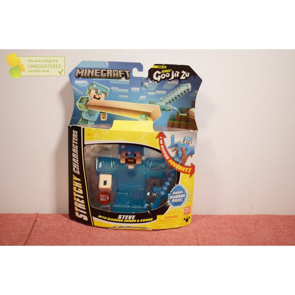 Goo Jit Zu Minecraft Stretchy Hero Pack Steve Diamond Armor